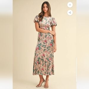 MABLE NWT Lunetta Mermaid Midi/Maxi Dress Velvet Small Rose From Anthropologie
